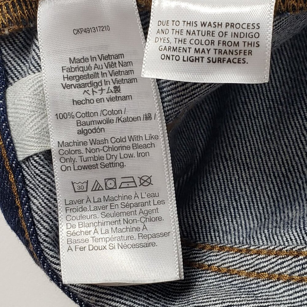 Madewell Low-Slung Baggy Jeans Rinse Wash With Raw Hem Women Size 26 Relaxed Fit - Picture 7 of 16